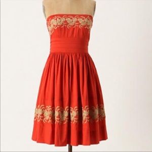 Anthropologie Girls From Savoy Strapless Around the Maypole Size 10
